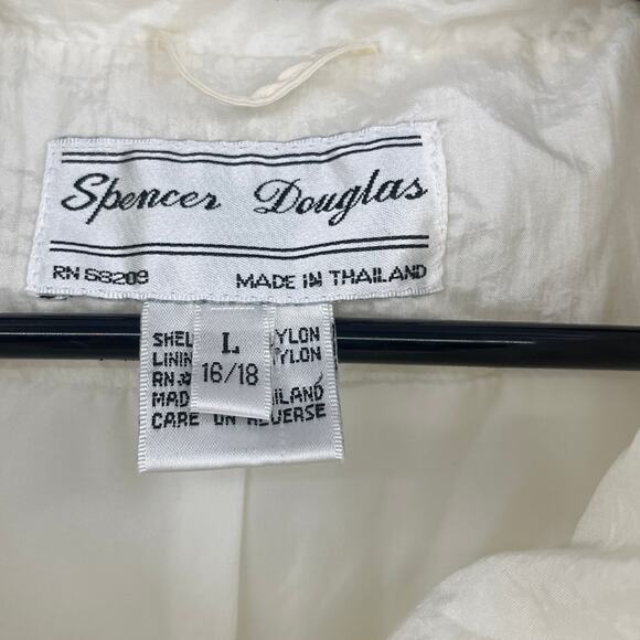 Vintage Spencer Douglas Nylon Jacket Womens Sz 16 Crinkle Snap Front 90s Minimal - Picture 9 of 10